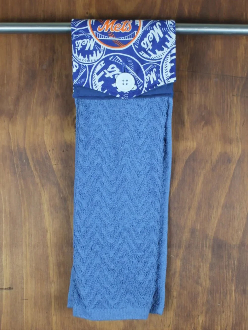 New York Mets Blue Collage Print Handmade Hanging Hand Kitchen Towel Cotton NEW